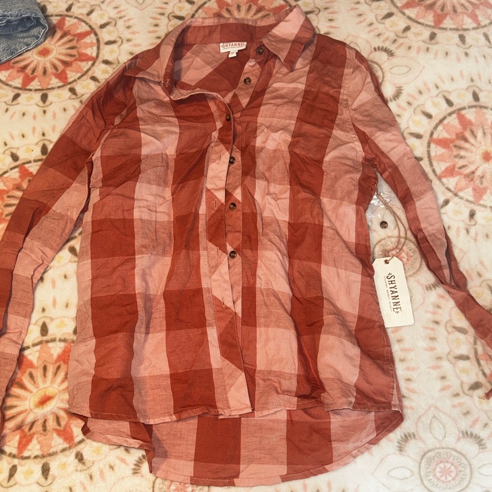 Shyanna dark pink and light Pink Checkered Shirt